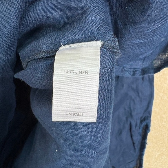 J.Jill Love Linen‎ Tunic Top Size XL Blue Lagenlook Coastal Quiet Luxury - Picture 6 of 8